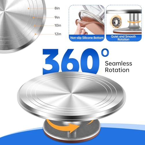 Cake Decorating Kit 35 Pieces - 24 Piping Tips Set with 12 Inch Turntable, Reusable Pastry Bag, Icing Spatula, alternate view