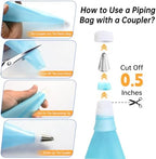 Cake Decorating Kit 35 Pieces - 24 Piping Tips Set with 12 Inch Turntable, Reusable Pastry Bag, Icing Spatula, alternate view