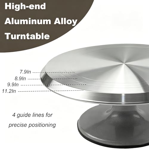 Cake Decorating Supplies Kit with 12" Aluminum Rotating Cake Turntable Stand, Professional Baking Tools, Cake, alternate view