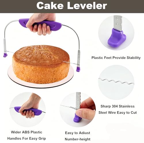 Cake Decorating Supplies Kit with 12" Aluminum Rotating Cake Turntable Stand, Professional Baking Tools, Cake, alternate view