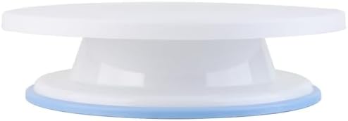 Cake Decorating Turntable 11 Inch Cake Turntable Anti-Slip Rotating Cake Stand for Decorating(1pcs White) in