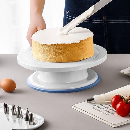 Cake Decorating Turntable 11 Inch Cake Turntable Anti-Slip Rotating Cake Stand for Decorating(1pcs White) in, alternate view