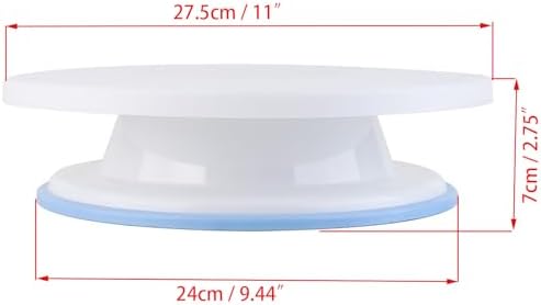 Cake Decorating Turntable 11 Inch Cake Turntable Anti-Slip Rotating Cake Stand for Decorating(1pcs White) in, alternate view