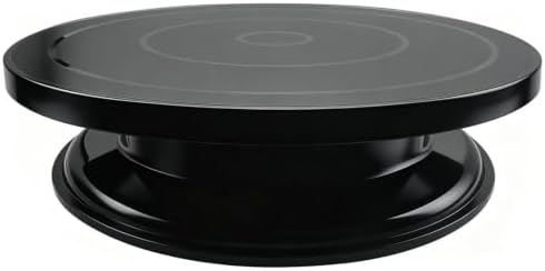 Cake Decorating Turntable 11 Inch Cake Turntable Anti-Slip Rotating Cake Stand for Decorating(1pcs Black) in