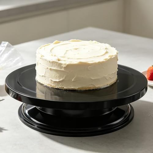 Cake Decorating Turntable 11 Inch Cake Turntable Anti-Slip Rotating Cake Stand for Decorating(1pcs Black) in, alternate view