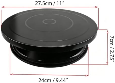Cake Decorating Turntable 11 Inch Cake Turntable Anti-Slip Rotating Cake Stand for Decorating(1pcs Black) in, alternate view