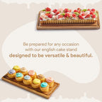 Cake Display with Lid, Rectangle Cake Stand, Cookie Display in 15" in Brown, alternate view 3