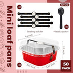 Cake Pans with Lids, Red 50 Pack for Parties in 10 oz in Red, alternate view 3
