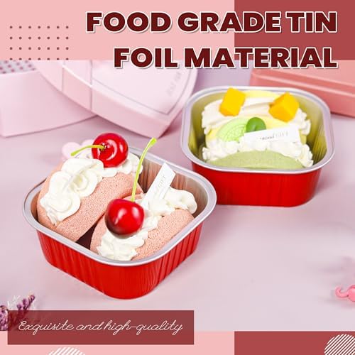 Cake Pans with Lids, Red 50 Pack for Parties in 10 oz in Red, alternate view 4