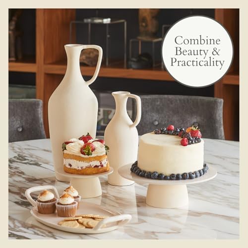 Cake Pedestal Stand, 7-Inch, Elegant Creme, Home Decor in Crème, alternate view 2
