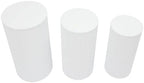 Cake Pedestal Stand Set of 3 Metal Cylinder Display Risers in White, alternate view 4