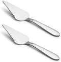Cake Pie Server, Pizza Cutter with Big Serrated Edges, 2Pcs Silver