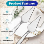 Cake Pie Server, Pizza Cutter with Big Serrated Edges, 2Pcs Silver, alternate view 5