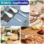 Cake Pie Server, Pizza Cutter with Big Serrated Edges, 2Pcs Silver, alternate view 7