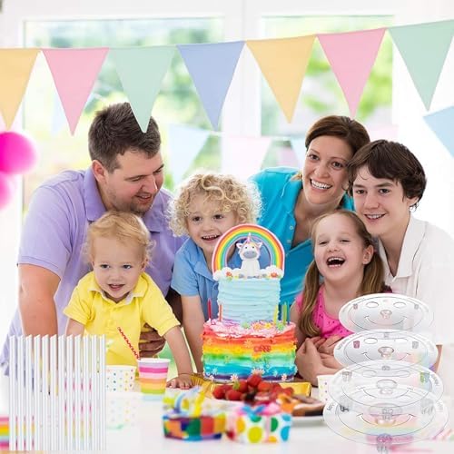 Cake Pin Sticks Set, 12 Pieces Plastic Cake Sticks Support Rods with 4 Cake Dividers for 6, 8, 10, 12 Inch, alternate view 2