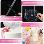 Cake Pin Sticks Set, 12 Pieces Plastic Cake Sticks Support Rods with 4 Cake Dividers for 6, 8, 10, 12 Inch, alternate view 5