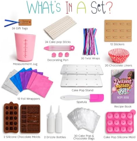 Cake Pop Kit for Kids & Chocolate Making Kit, 105 Pcs - Kids Baking Set, Candy Making Kit with Silicone Molds, alternate view