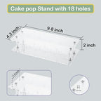 Cake Pop Kit Included 200 pcs 6 inch Lollipop Sticks and 200 pcs Clear Wrappers, 18 hole Clear Acrylic Display, alternate
