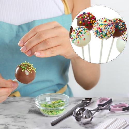 Cake Pop Kit Including 200 pcs 6 inch Lollipop Sticks and 200 Clear Wrappers, 35 Hole Clear Acrylic Display, alternate view 2