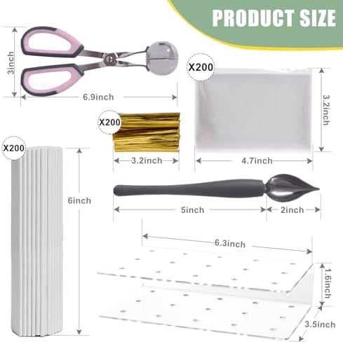Cake Pop Kit Including 200 pcs 6 inch Lollipop Sticks and 200 pcs Clear Wrappers, 15 hole Clear Acrylic Display, alternate