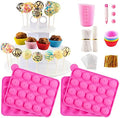 Cake Pop Maker Kit with 2 Silicone Mold Sets with 3 Tier Cake Stand, Chocolate Candy Melts Pot, Silicone Cupcake
