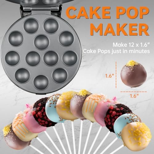Cake Pop Maker Machine Set with Cake Pop Stand, Sticks & Fork Tool, 12 Cake Pops Capacity, Graphite in Graphite, alternate