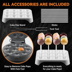 Cake Pop Maker Machine Set with Cake Pop Stand, Sticks & Fork Tool, 12 Cake Pops Capacity, Graphite in Graphite, alternate