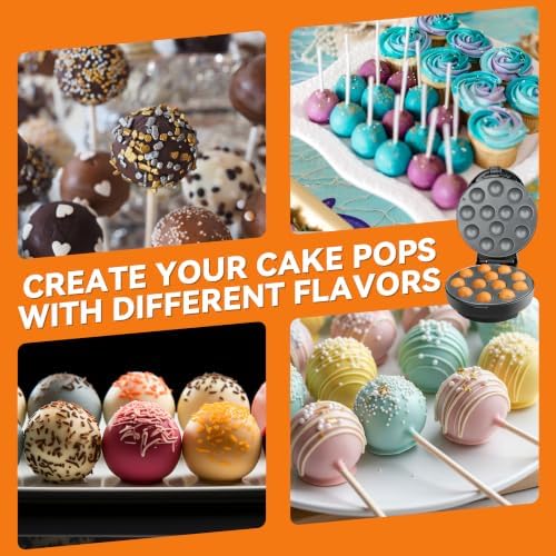 Cake Pop Maker Machine Set with Cake Pop Stand, Sticks & Fork Tool, 12 Cake Pops Capacity, Graphite in Graphite, alternate