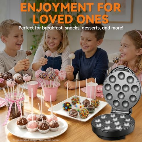 Cake Pop Maker Machine Set with Cake Pop Stand, Sticks & Fork Tool, 12 Cake Pops Capacity, Graphite in Graphite, alternate