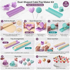 Cake Pop Making Kit with 2 Cake Pop Molds and Stand in White + Purple + Blue, alternate view 4