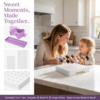 Cake Pop Making Kit with 2 Cake Pop Molds and Stand in White + Purple + Blue, alternate view 5