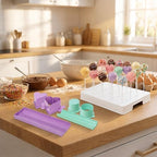 Cake Pop Making Kit with 2 Cake Pop Molds and Stand in White + Purple + Blue, alternate view 7