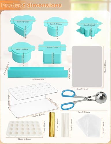 Cake Pop Mold Kit,3D Printed Cake Pop Cutter and Pusher, Cake Pop Roller Mold,2 Pcs Acrylic Stands,24-Cavity, alternate view