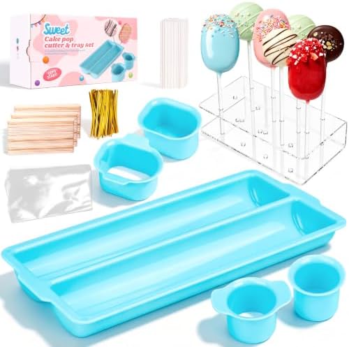 Cake Pop Mold Kit, Circle Cutter, Cakesicle Cutter, Cake Pop Stand in Blue