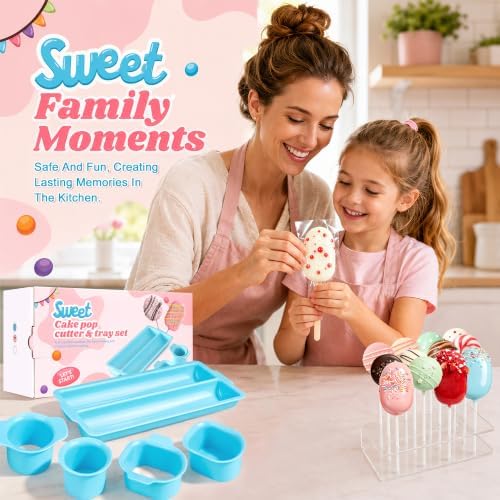 Cake Pop Mold Kit, Circle Cutter, Cakesicle Cutter, Cake Pop Stand in Blue, alternate view 6