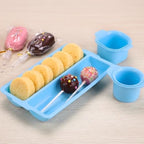 Cake Pop Mold Set Complete with Double Tray, Round & Oval Cake Pop Cutter and Pusher (Blue), Acrylic Stand, 20, alternate