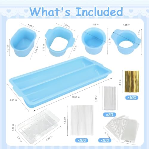 Cake Pop Mold Set Complete with Double Tray, Round & Oval Cake Pop Cutter and Pusher (Blue), Acrylic Stand, 20, alternate