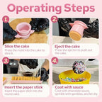 Cake Pop Mold Set with 8.2 Inch Double Tray and 100Pcs Sticks in Cutter & Sticks Set(Pink), alternate view 5