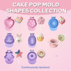 Cake Pop Mold Set with 8.2 Inch Double Tray and 100Pcs Sticks in Cutter & Sticks Set(Pink), alternate view 6