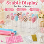 Cake Pop Mold Set with Cakesicle Mold Cutter, Acrylic Stand, Treat Bags, Sticks, Twist Ties and Decoration Mold, alternate