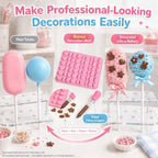 Cake Pop Mold Set with Cakesicle Mold Cutter, Acrylic Stand, Treat Bags, Sticks, Twist Ties and Decoration Mold, alternate