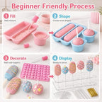 Cake Pop Mold Set with Cakesicle Mold Cutter, Acrylic Stand, Treat Bags, Sticks, Twist Ties and Decoration Mold, alternate