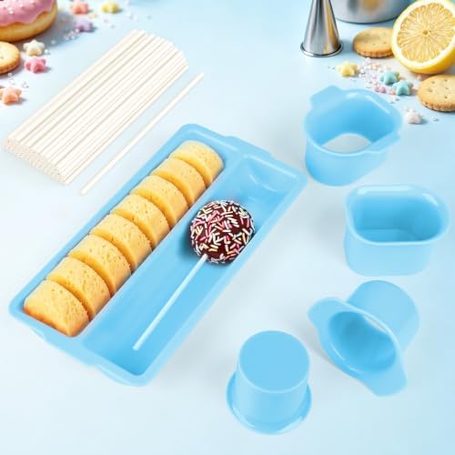 Cake Pop Mold Set with Double Tray, Cake Pop Cutter, Lollipop Sticks in onesize in Blue (B), alternate view 2