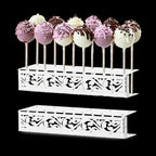 Cake Pop Stand, 12 Holes Lollipop Display Stand, Set of 2 White Metal Display Holder, Lollipop Holder for