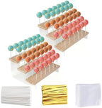 Cake Pop Stand 2 Pack, 3-Tier Acrylic Wood Display Drying Holder in Transparent