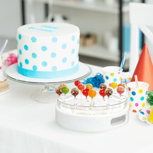 Cake Pop Stand, 22-Hole Clear Double-Layer Holder for Parties in Clear, alternate view 5