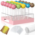 Cake Pop Stand,25 Holes Clear Cake Pops Display Holder, Cake Pop Sticks Kit, Candy Pop Holder, cake pop mold for