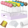 Cake Pop Stand,25 Holes Clear Cake Pops Display Holder, Cake Pop Sticks Kit, Candy Pop Holder, cake pop mold for