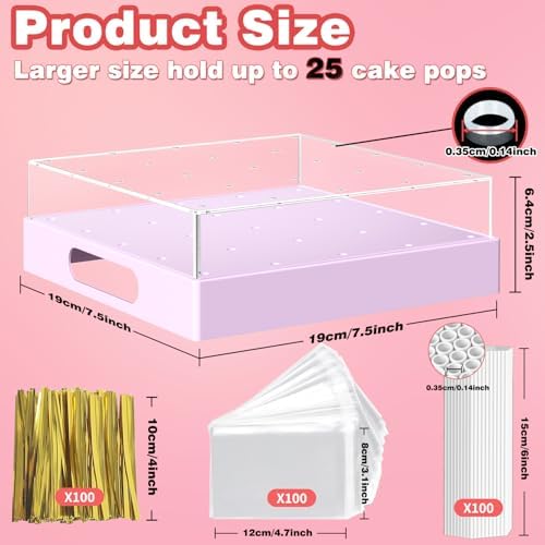 Cake Pop Stand,25 Holes Clear Cake Pops Display Holder, Cake Pop Sticks Kit, Candy Pop Holder, cake pop mold for, alternate