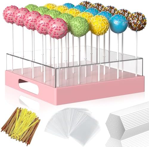 Cake Pop Stand,25 Holes Clear Cake Pops Display Holder, Cake Pop Sticks Kit, Candy Pop Holder, cake pop mold for